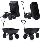 Tilting Garden Trolley 300 kg 75 L Black