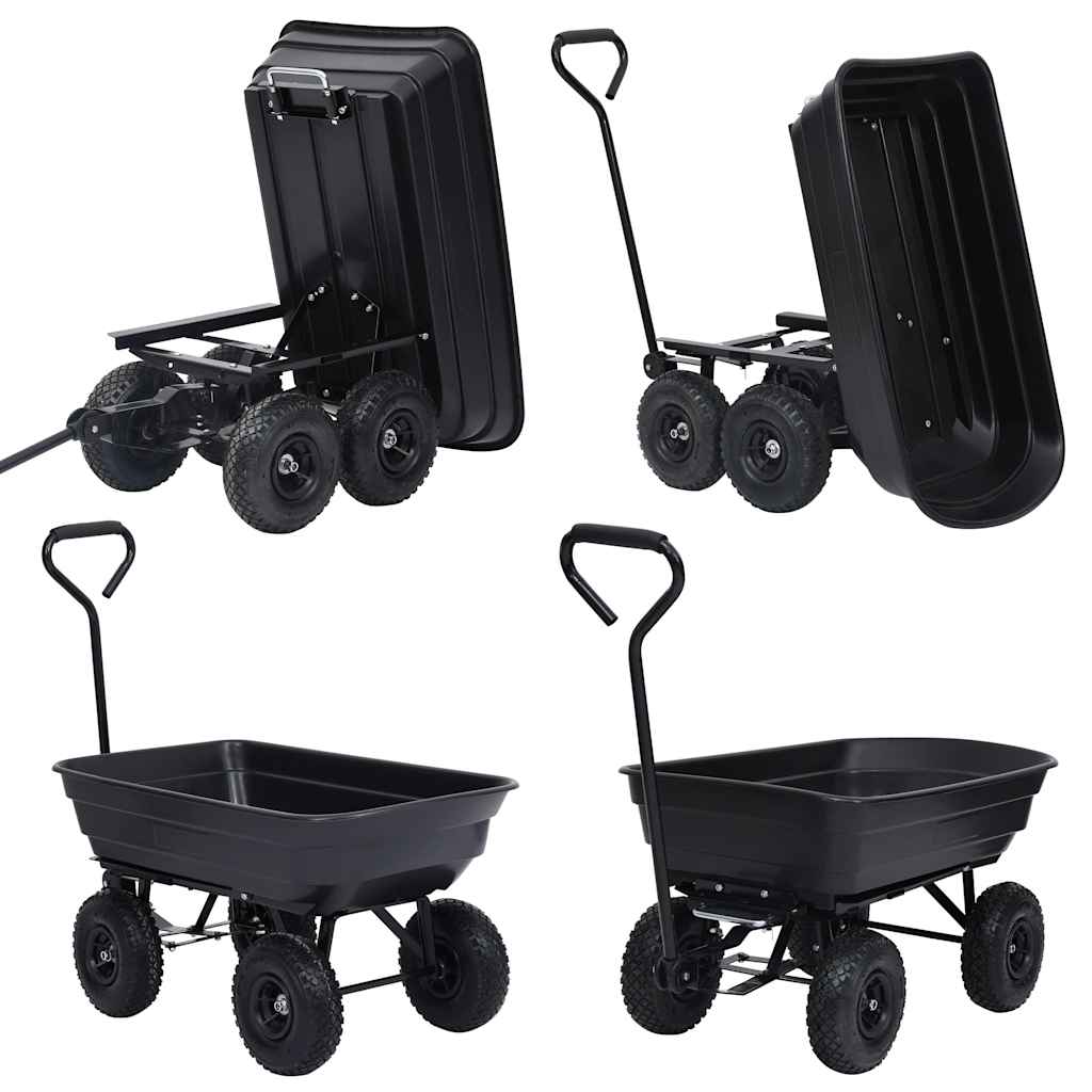 Tilting Garden Trolley 300 kg 75 L Black