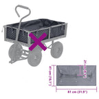 Revestimiento de carrito de jardín tela gris oscuro 81x41x21 cm