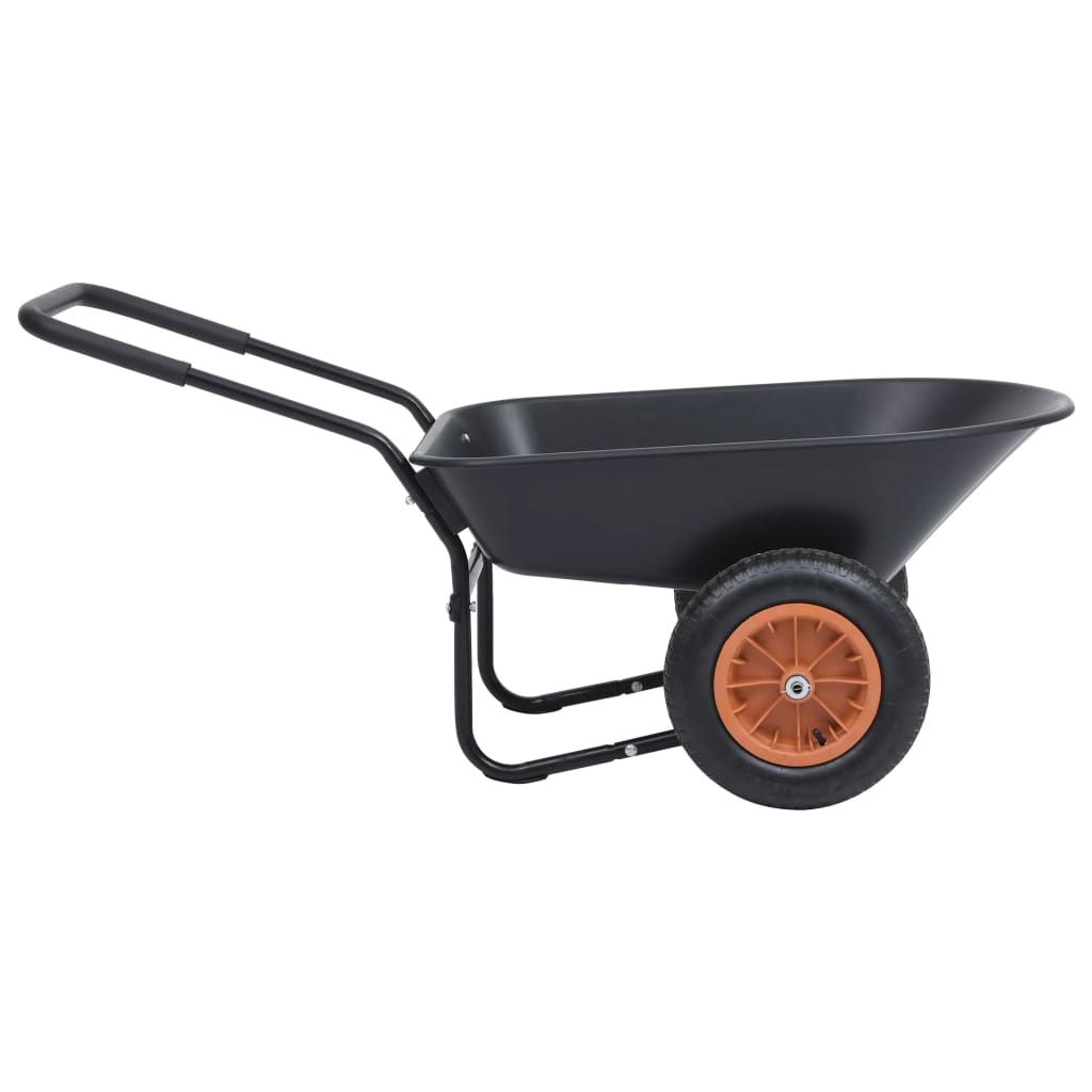 Carretilla negra y naranja 78 L 100 kg