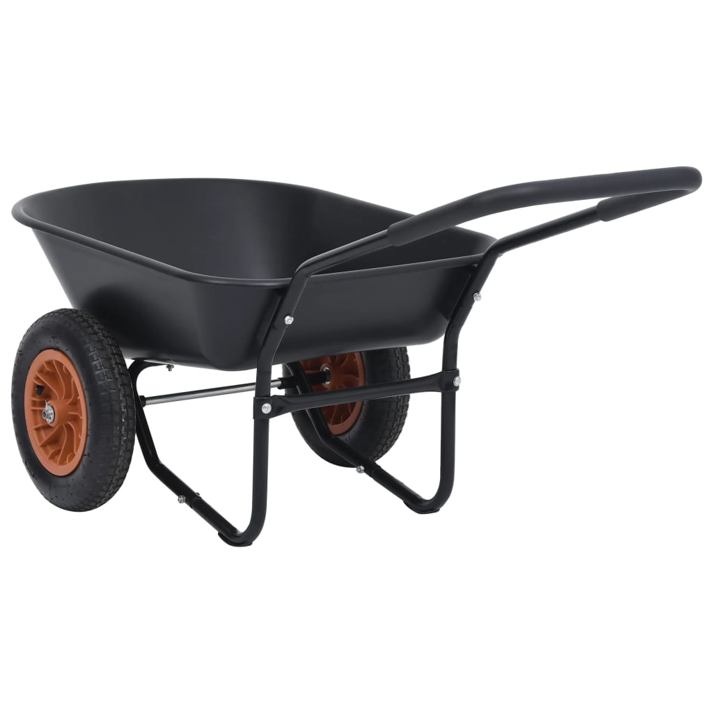 Carretilla negra y naranja 78 L 100 kg