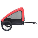 Remolque de bicicleta para mascotas rojo y negro