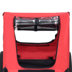Remolque de bicicleta para mascotas rojo y negro