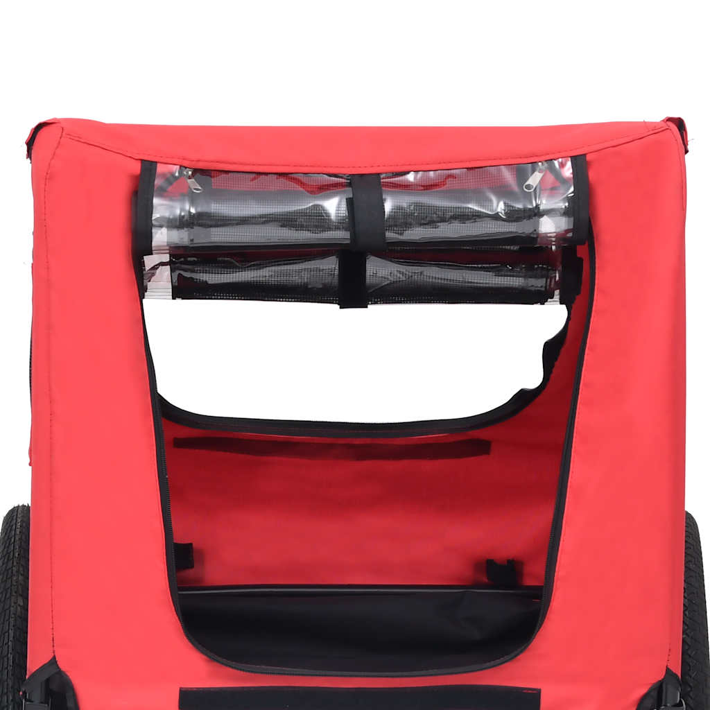 Remolque de bicicleta para mascotas rojo y negro