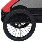 Remolque de bicicleta para mascotas rojo y negro
