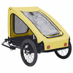 Remolque de bicicleta para mascotas amarillo y negro