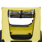 Remolque de bicicleta para mascotas amarillo y negro