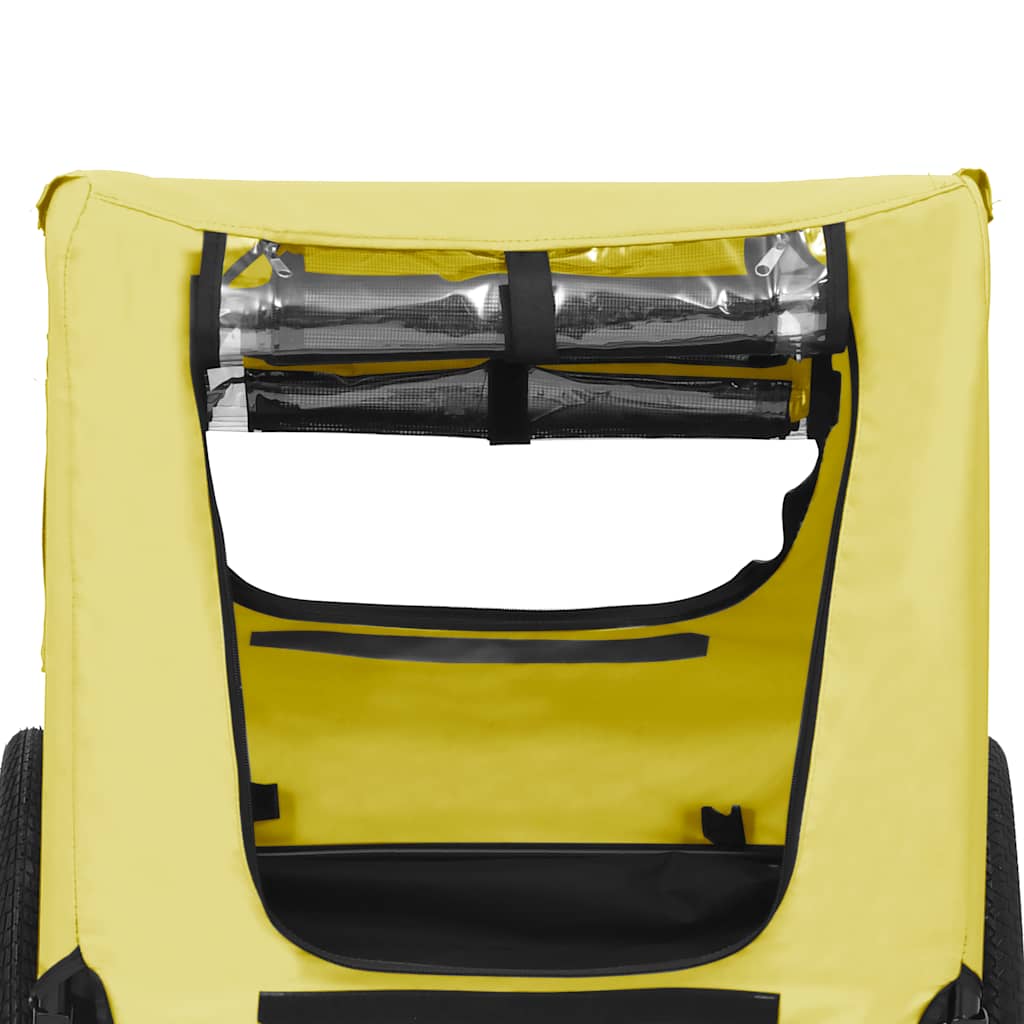 Remolque de bicicleta para mascotas amarillo y negro