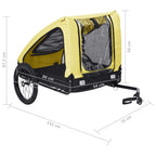 Remolque de bicicleta para mascotas amarillo y negro