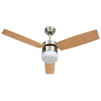 Ventilador de techo con luz con mando marrón claro 108 cm