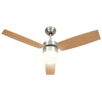 Ventilador de techo con luz con mando marrón claro 108 cm
