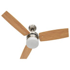 Ventilador de techo con luz con mando marrón claro 108 cm