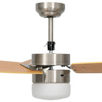 Ventilador de techo con luz con mando marrón claro 108 cm