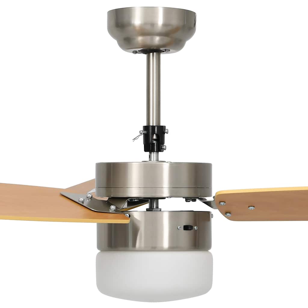 Ventilador de techo con luz con mando marrón claro 108 cm