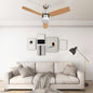 Ventilador de techo con luz con mando marrón claro 108 cm