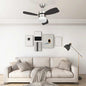 Ventilador de techo con luz con mando marrón claro 108 cm