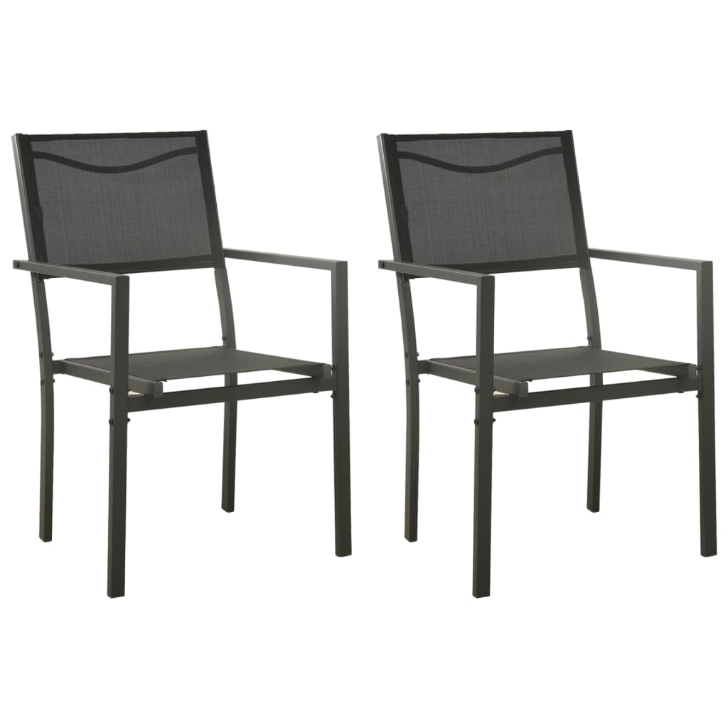 Garden chairs 2 pcs steel and textilene grey and anthracite