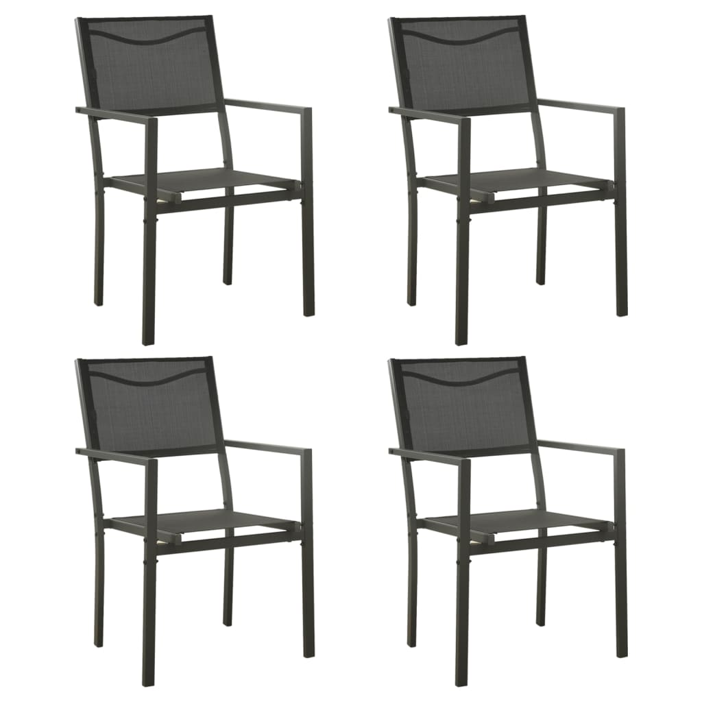 Garden chairs 2 pcs steel and textilene grey and anthracite