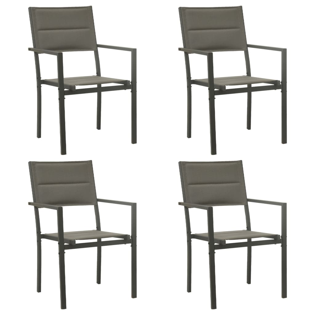 Garden chairs 2 pcs steel and textilene grey and anthracite