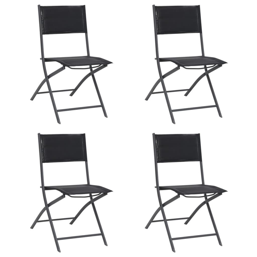 2 folding garden chairs steel and textilene