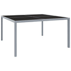 Mesa de jardín de acero y vidrio antracita 130x130x72 cm