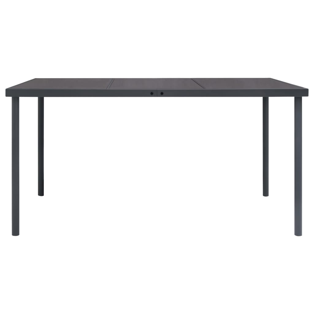 Mesa de comedor de jardín acero gris antracita 150x90x74 cm