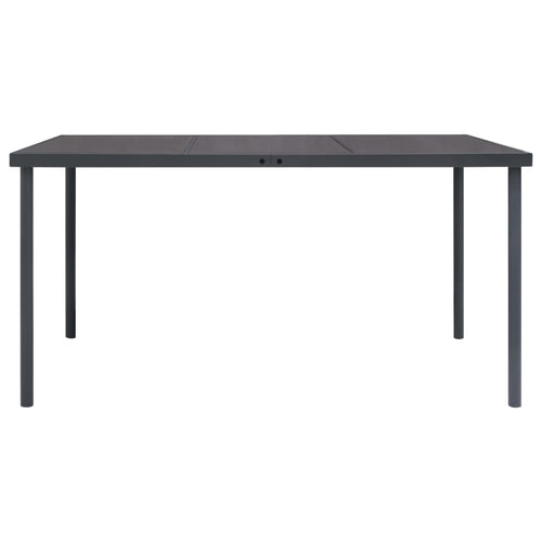 Anthracite Grey Steel Garden Dining Table 150x90x74 cm