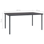 Mesa de comedor de jardín acero gris antracita 150x90x74 cm