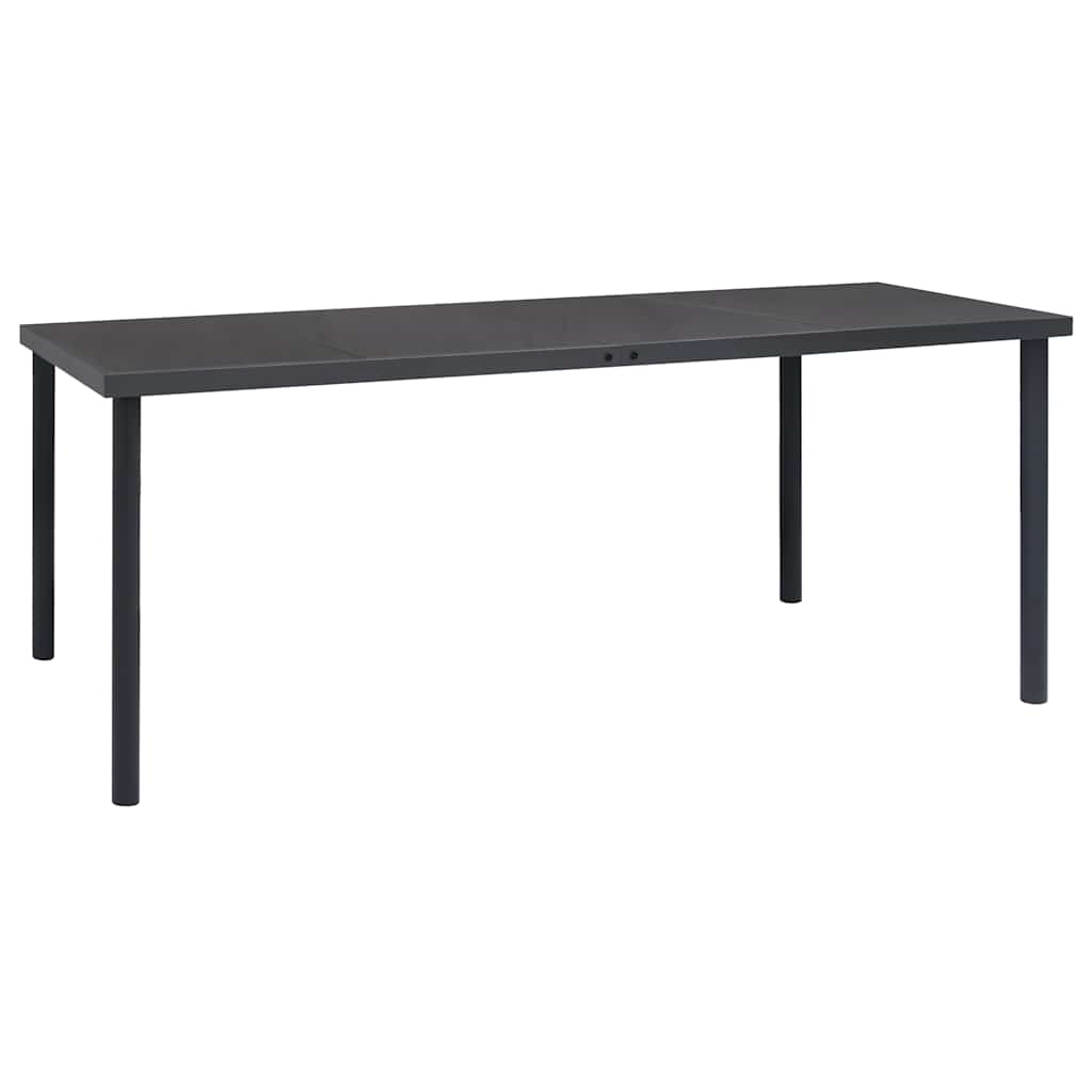 Anthracite Grey Steel Garden Dining Table 150x90x74 cm