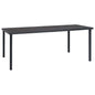 Mesa de comedor de jardín acero gris antracita 150x90x74 cm