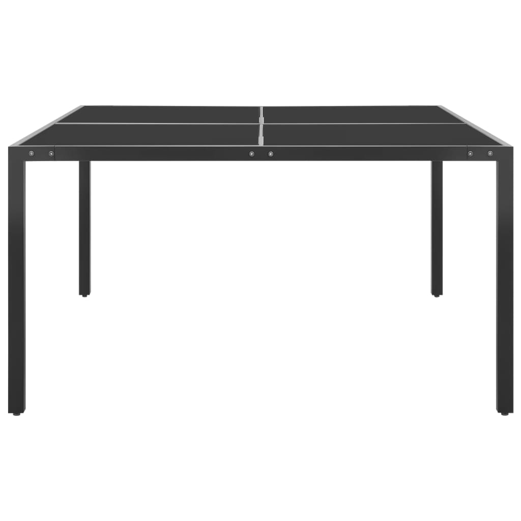 Mesa de jardín de acero y vidrio antracita 130x130x72 cm