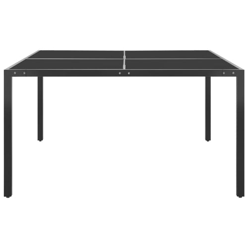 Mesa de jardín de acero y vidrio antracita 130x130x72 cm