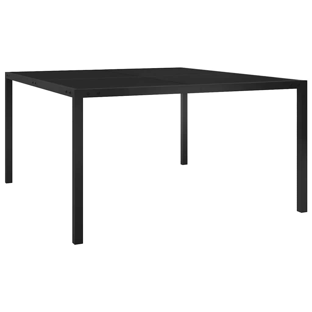 Mesa de jardín de acero y vidrio antracita 130x130x72 cm