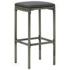 Taburetes de cocina con cojines 2 uds ratán sintético gris