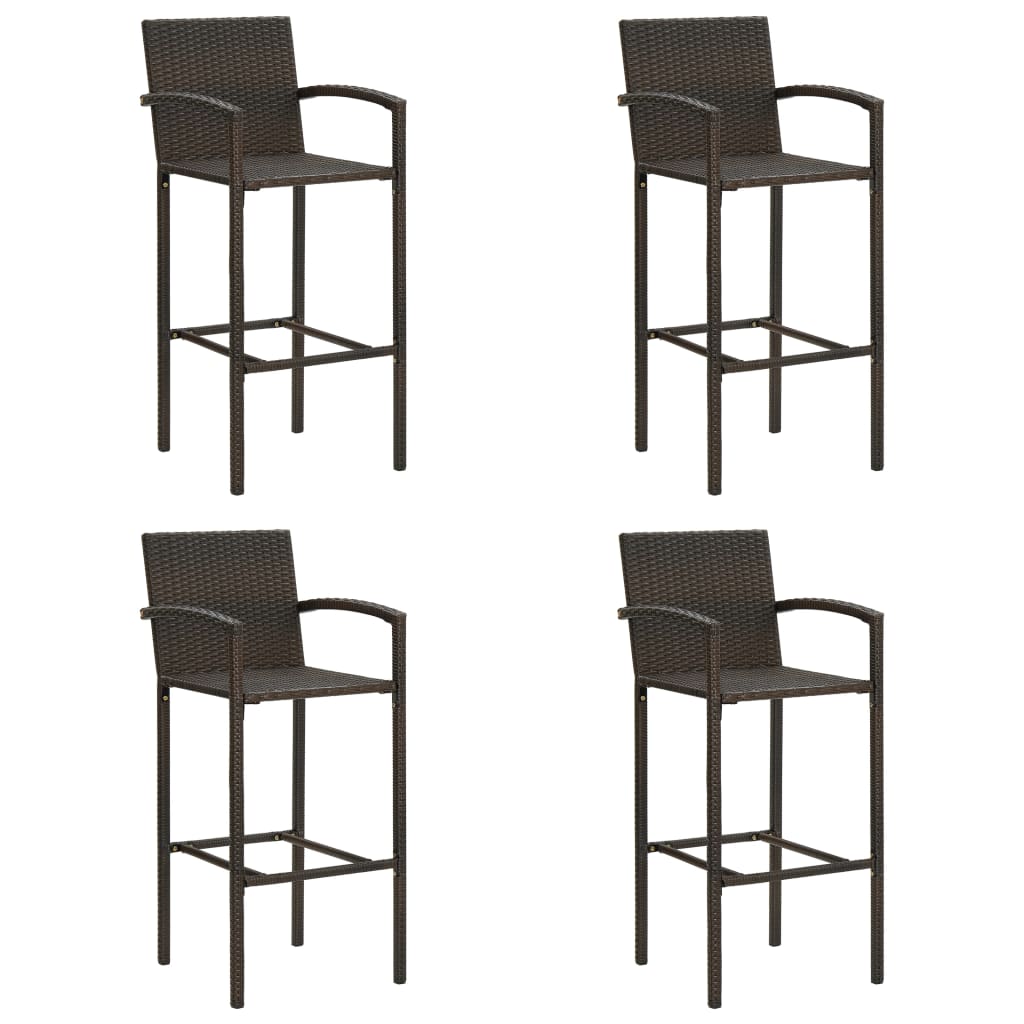 Kitchen stools 2 pcs synthetic rattan gray