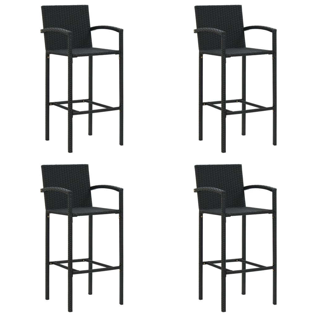 Kitchen stools 2 pcs synthetic rattan gray