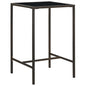 Mesa alta de jardín ratán sintético y vidrio gris 130x60x110cm