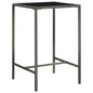 Mesa alta de jardín ratán sintético y vidrio gris 130x60x110cm