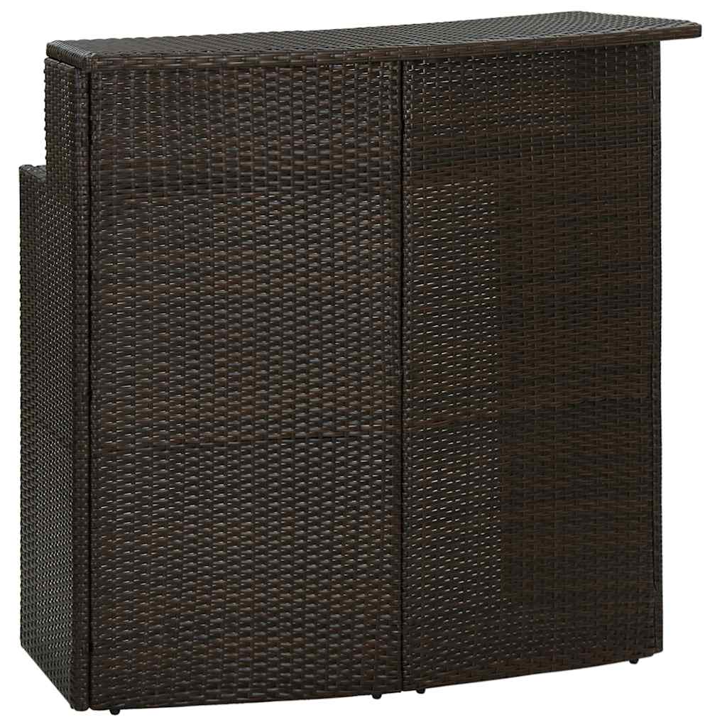 Gray synthetic rattan high garden table 120x55x110 cm