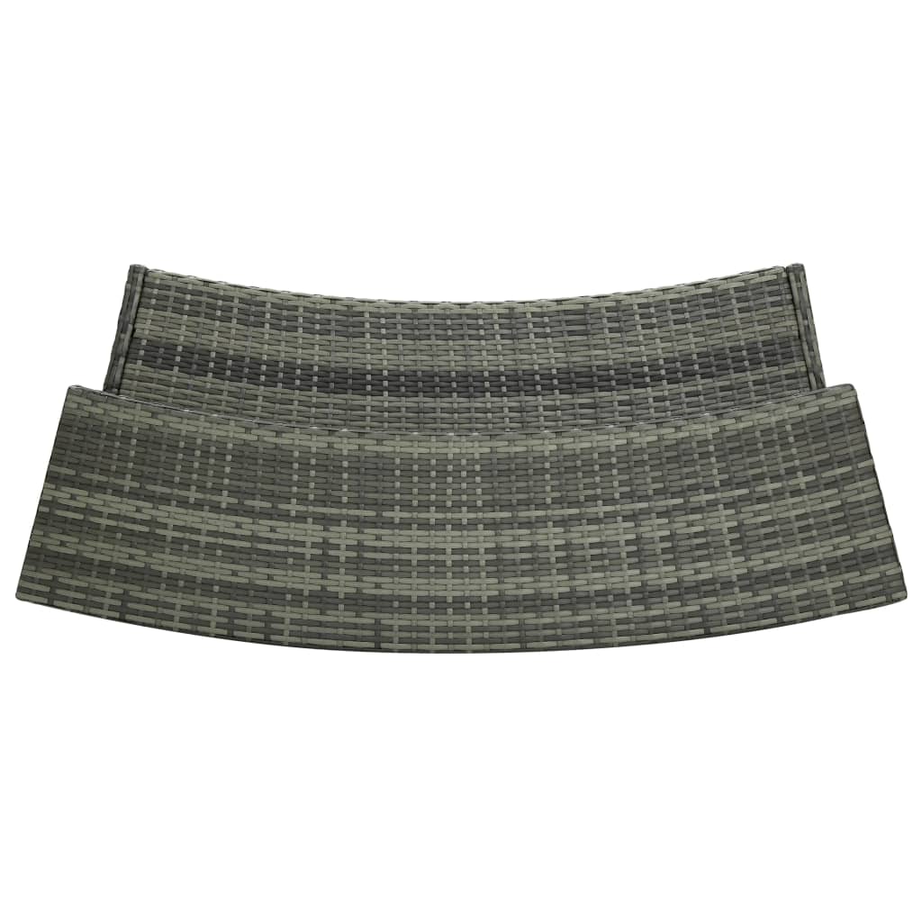 Mesa alta de jardín ratán sintético gris 120x55x110 cm