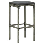 Set de mesa y sillas de bar jardín 3 pzas ratán sintético gris