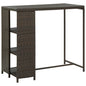 Mesa bar estante almacenaje 120x60x110 cm ratán sintético gris