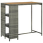 Mesa bar estante almacenaje 120x60x110 cm ratán sintético gris