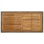 Mesa bar estante almacenaje 120x60x110 cm ratán sintético gris