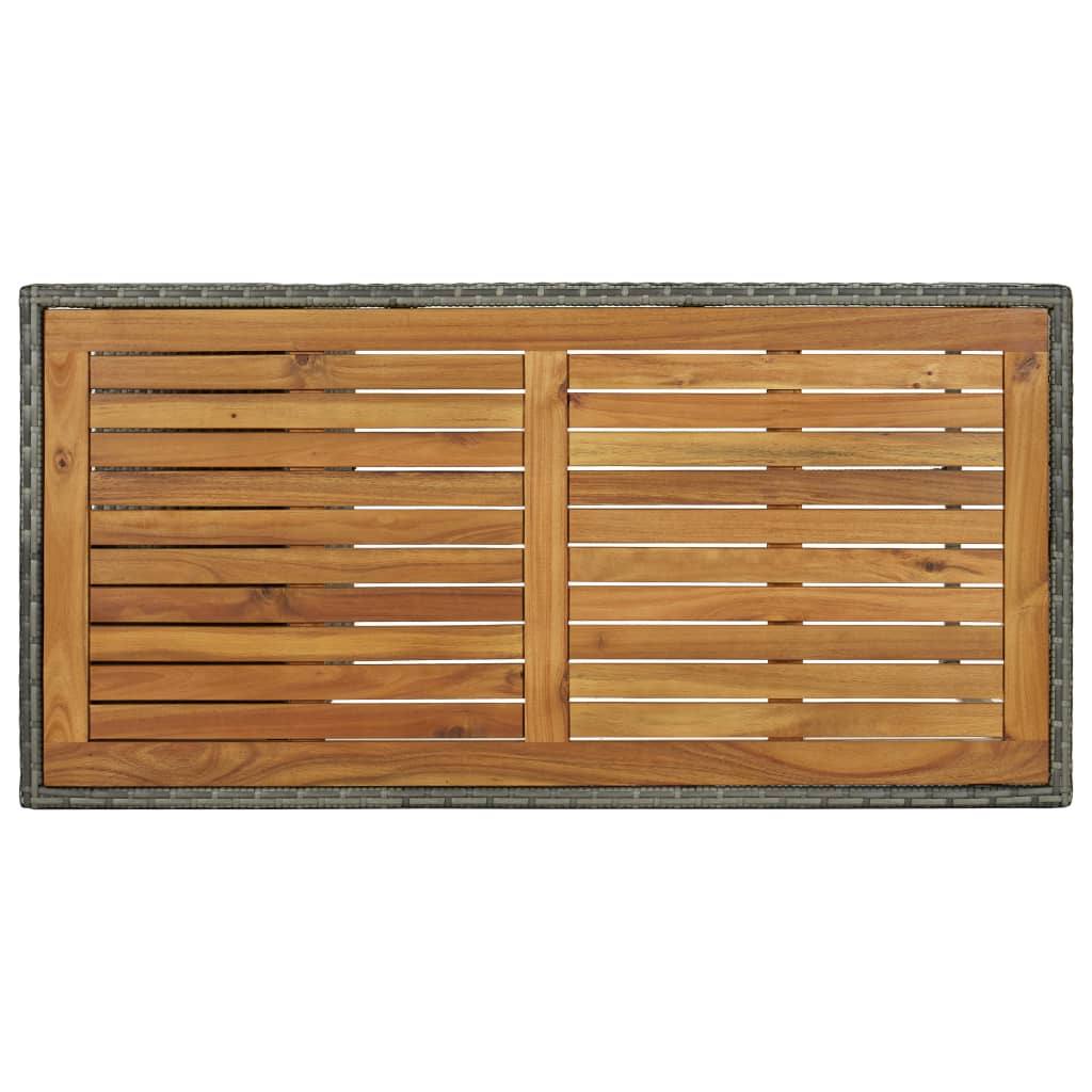 Mesa bar estante almacenaje 120x60x110 cm ratán sintético gris