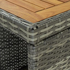 Mesa bar estante almacenaje 120x60x110 cm ratán sintético gris