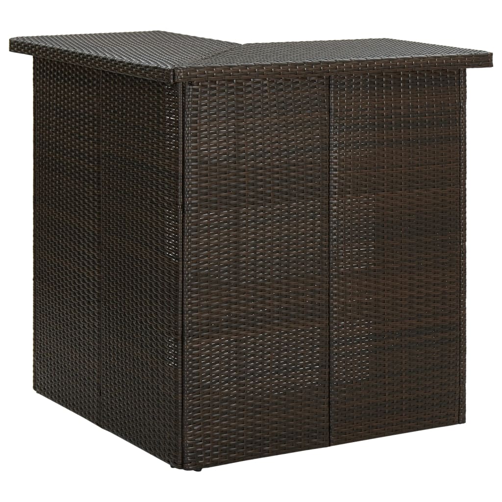 Grey synthetic rattan corner bar table 100x50x105 cm