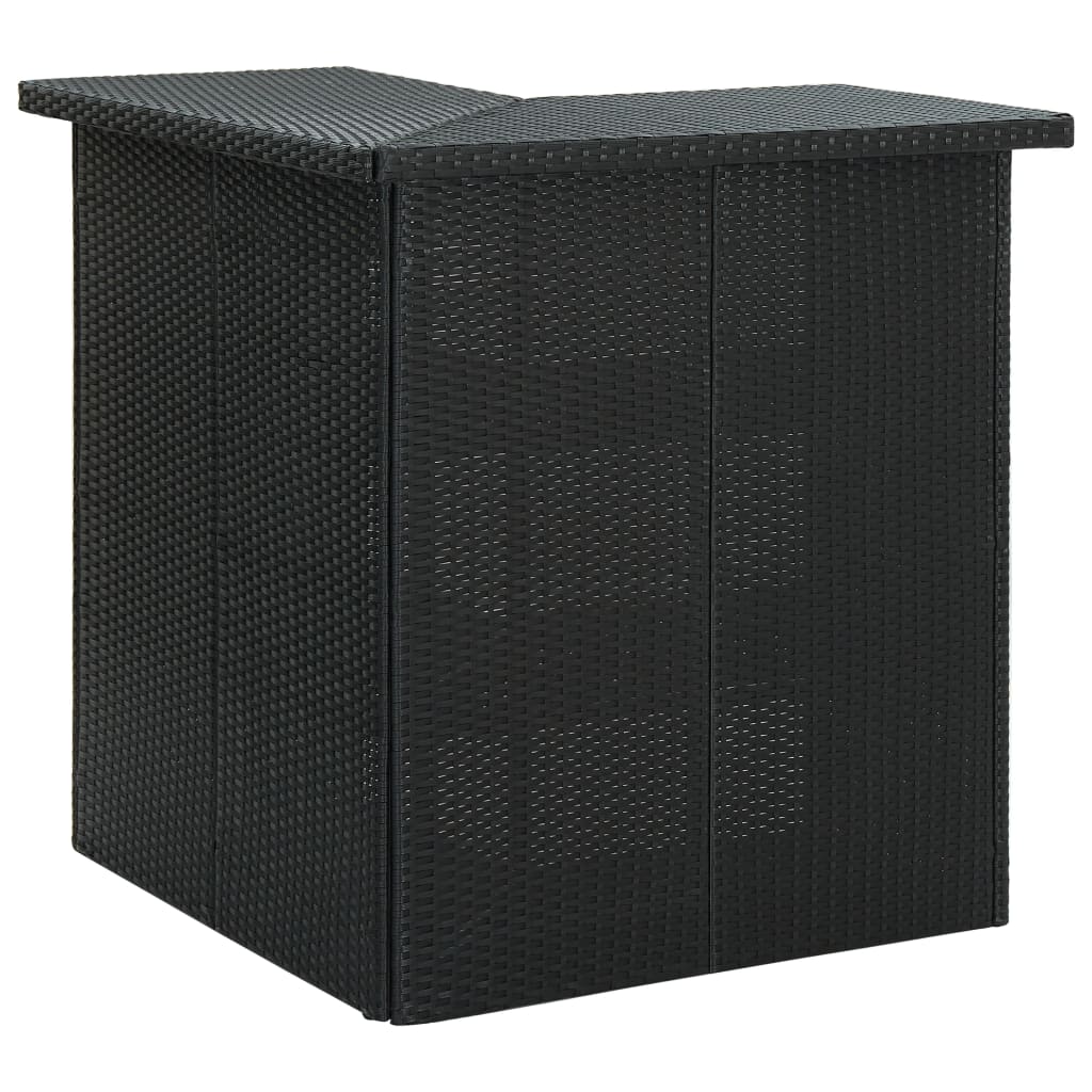 Grey synthetic rattan corner bar table 100x50x105 cm