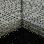 Mesa alta de bar de esquina ratán sintético gris 100x50x105 cm