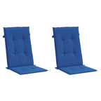 Cojín silla de jardín respaldo alto 2 uds tela azul 120x50x3 cm